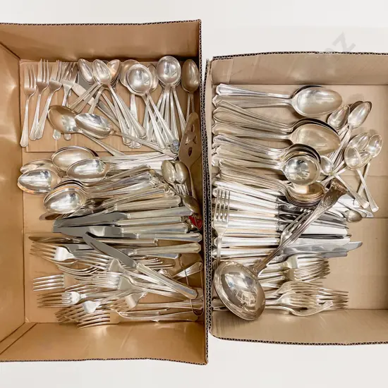 Two Boxes of Assorted S/P Cutlery incl Kings Pattern Ladle