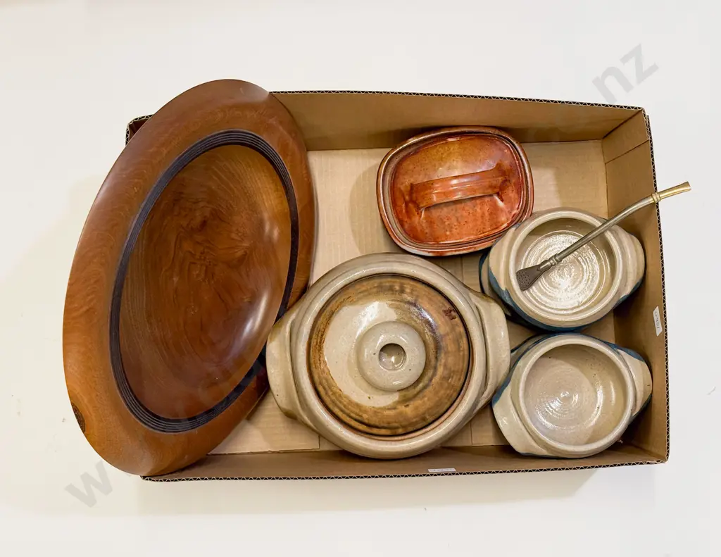 Quantity of Assorted Pottery together with Turned Wooden Bowl Image 1++
