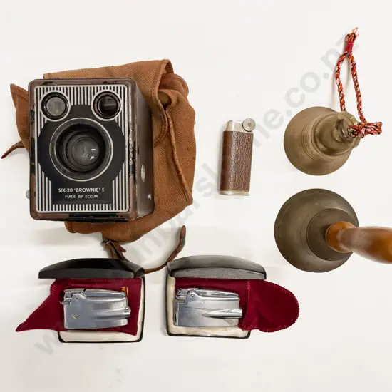 Quantity of Assorted Vintage incl Box Brownie Lighters & Bells