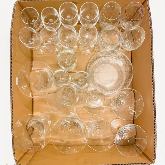 Box Quantity of Assorted Glassware