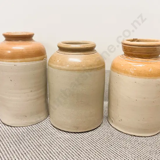 Three Assorted Stoneware Crocks