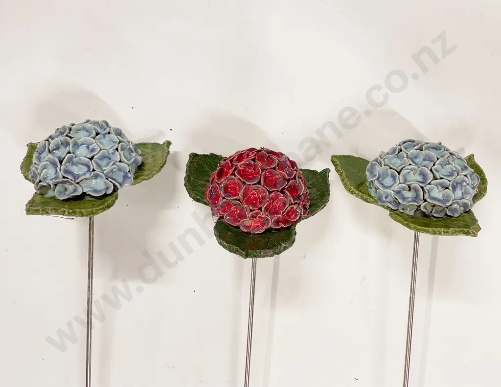 Set of Three Pottery Hydrangeas Image 1++