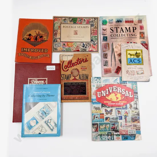 Three Vintage World Stamp Albums with NZ (few stamps) and Stamp Reference