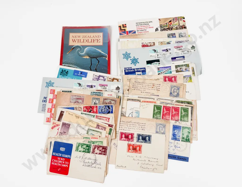 Small Qty World & NZ FDC's with Airmail and Tin Can Envelopes Image 1++