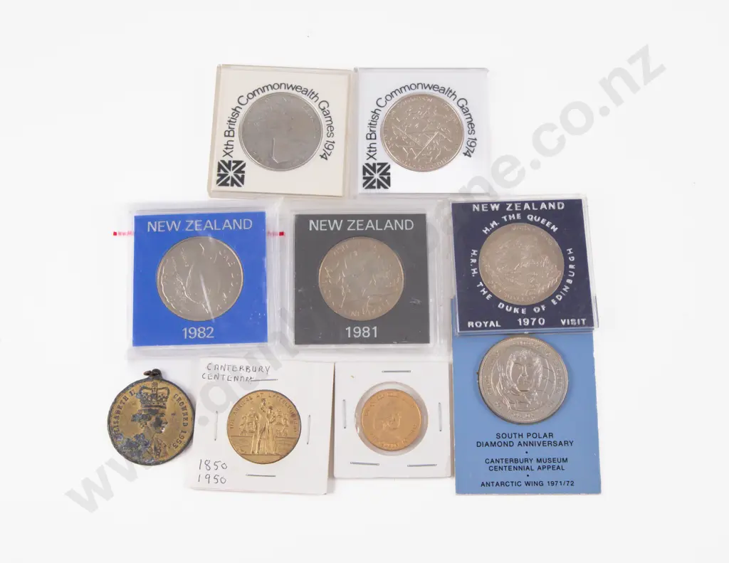NZ Five Commemorative $1 and Four Commemorative Medals Image 1++