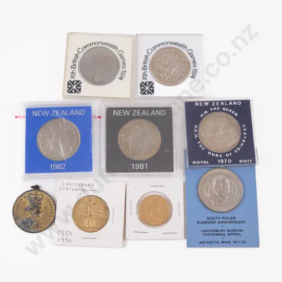 NZ Five Commemorative $1 and Four Commemorative Medals