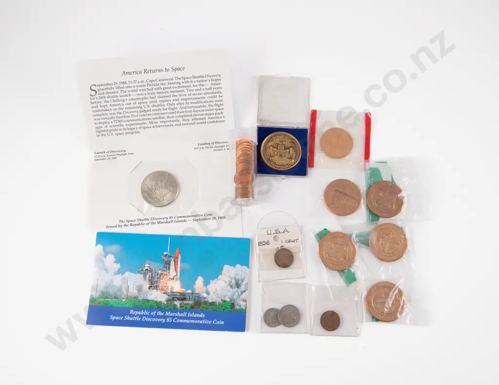 USA Denver Copper Medals Small Qty Coinage with Unc One Cents and 1898 US One Cent Image 1++