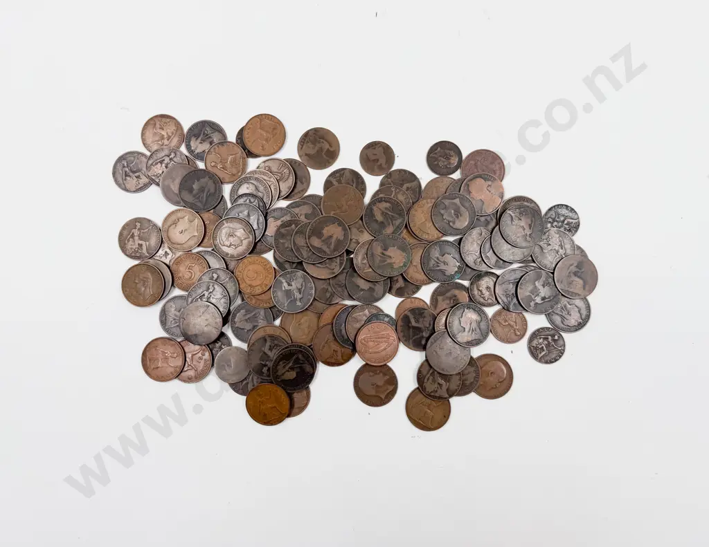 Qty Mainly British Victoria and Later Pennies (worn) Image 1++