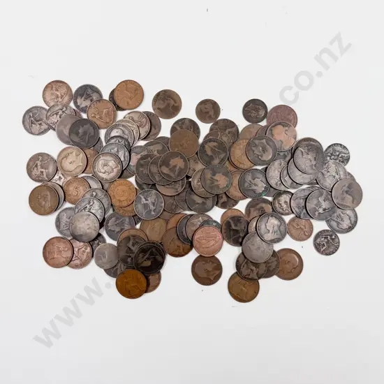 Qty Mainly British Victoria and Later Pennies (worn)