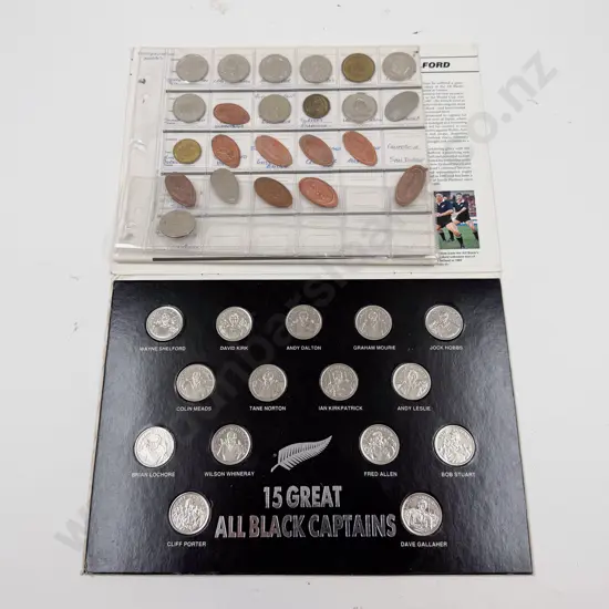 Caltex 15 Great All Black Captain Medals and Cricketing Medals with Assorted