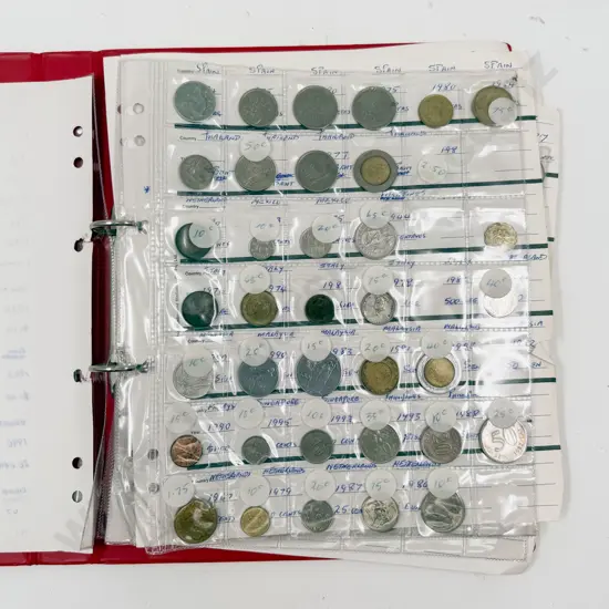 World Coin Album Seven Pages C1950 to 1990's