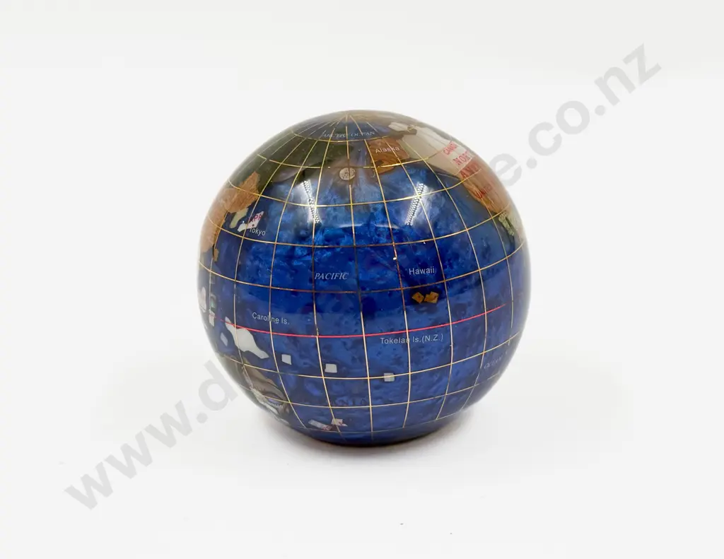Various Agate World Globe Paperweight Image 1++