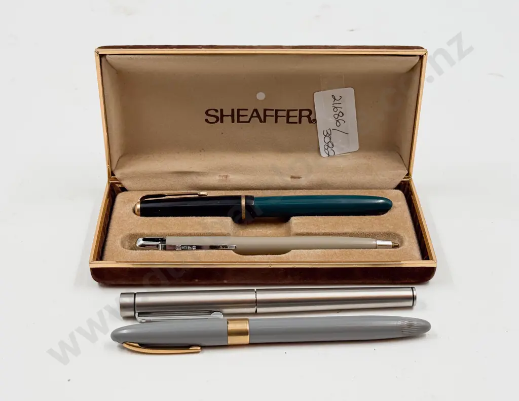 Two Sheaffer Fountain Pens with other and ballpoint Image 1++