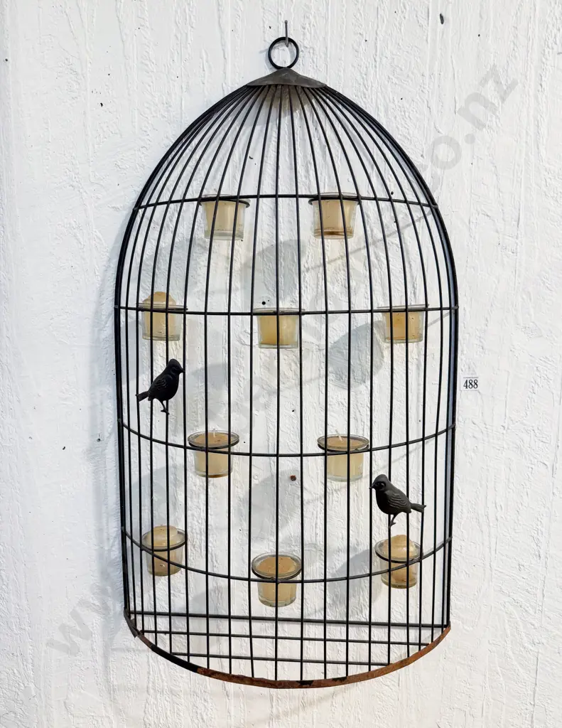 Wall Hanging Decorative Birdcage Form Candle Holder Image 1++