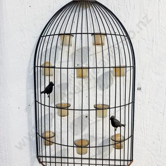 Wall Hanging Decorative Birdcage Form Candle Holder