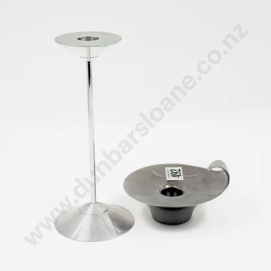 George Jensen Candle Holder together with Royal Copenhagen Candle Holder