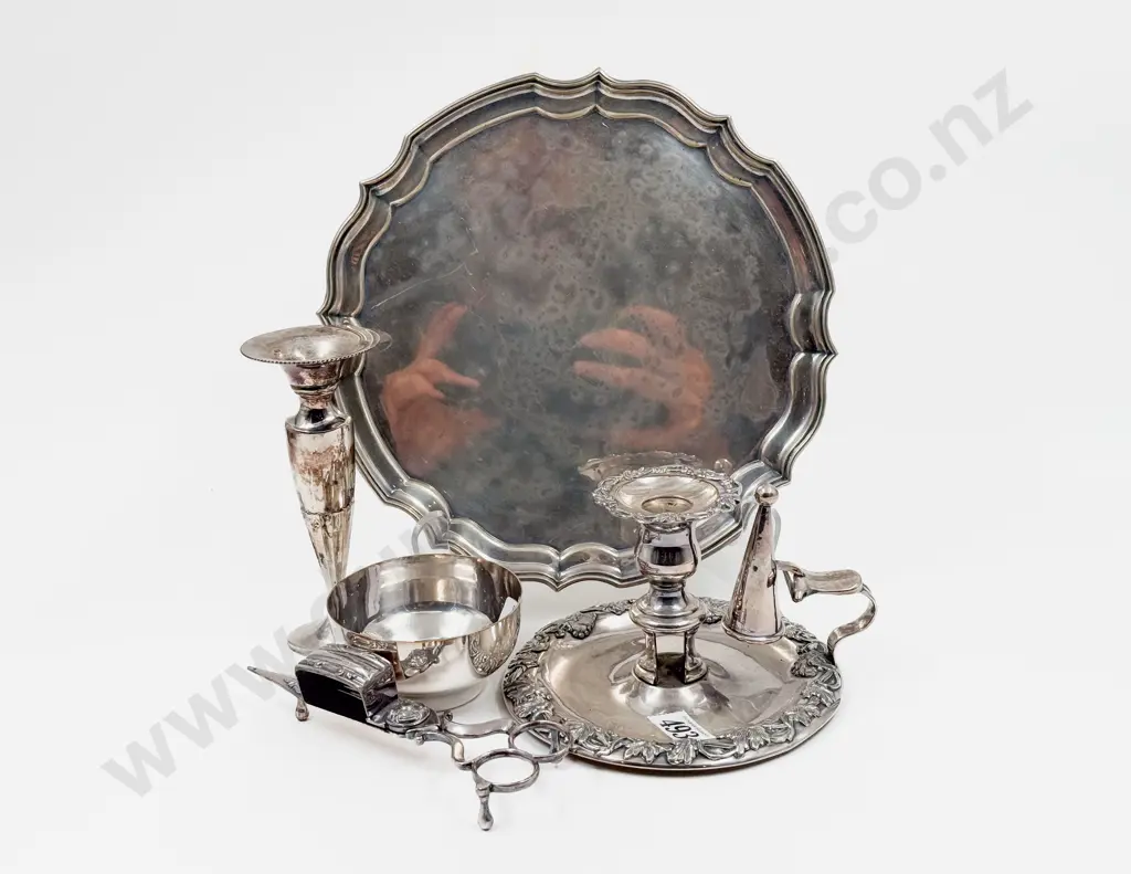 Quantity of Assorted S/P incl Chamber Stick & Candle Snuffer Image 1++