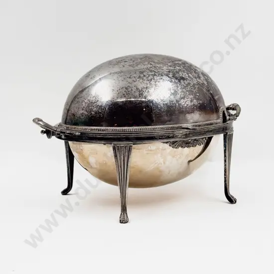 S/P Footed Tureen with Roll Top Lid