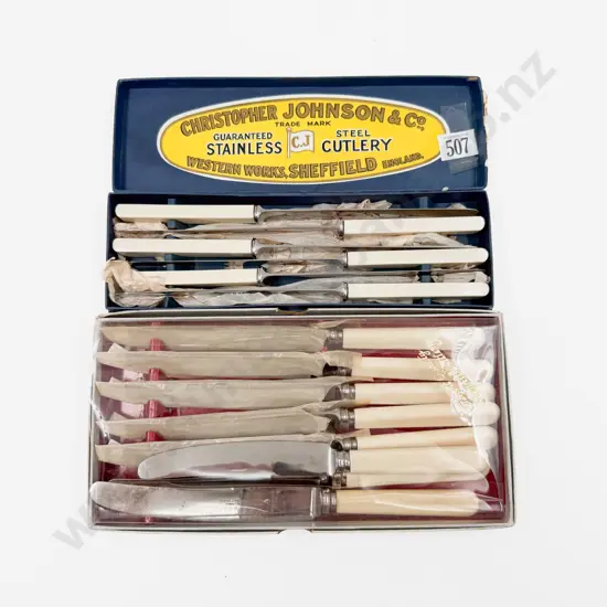 Two Boxed Sets of Bone Handled Knives