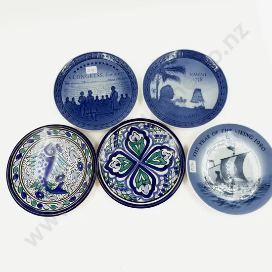 Three Royal Copenhagen Comm Plates & Two Others