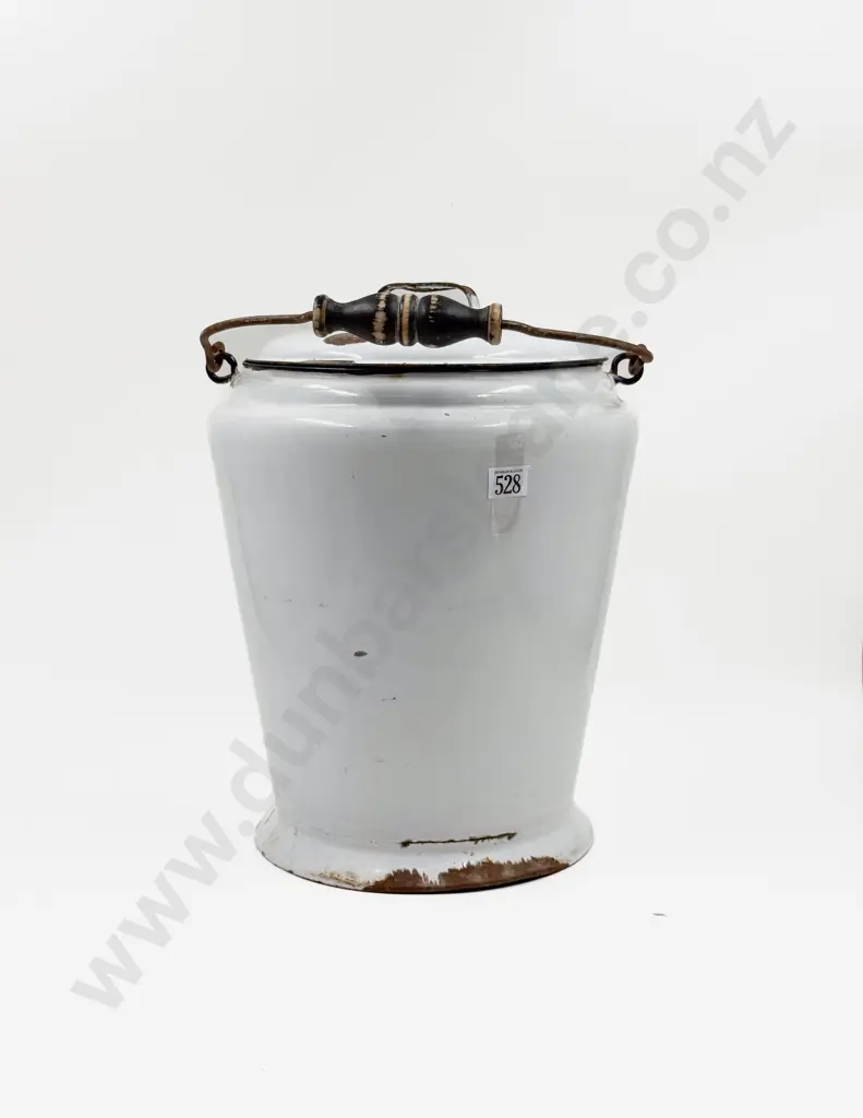 Vintage Enamel Lidded Bucket Image 1++