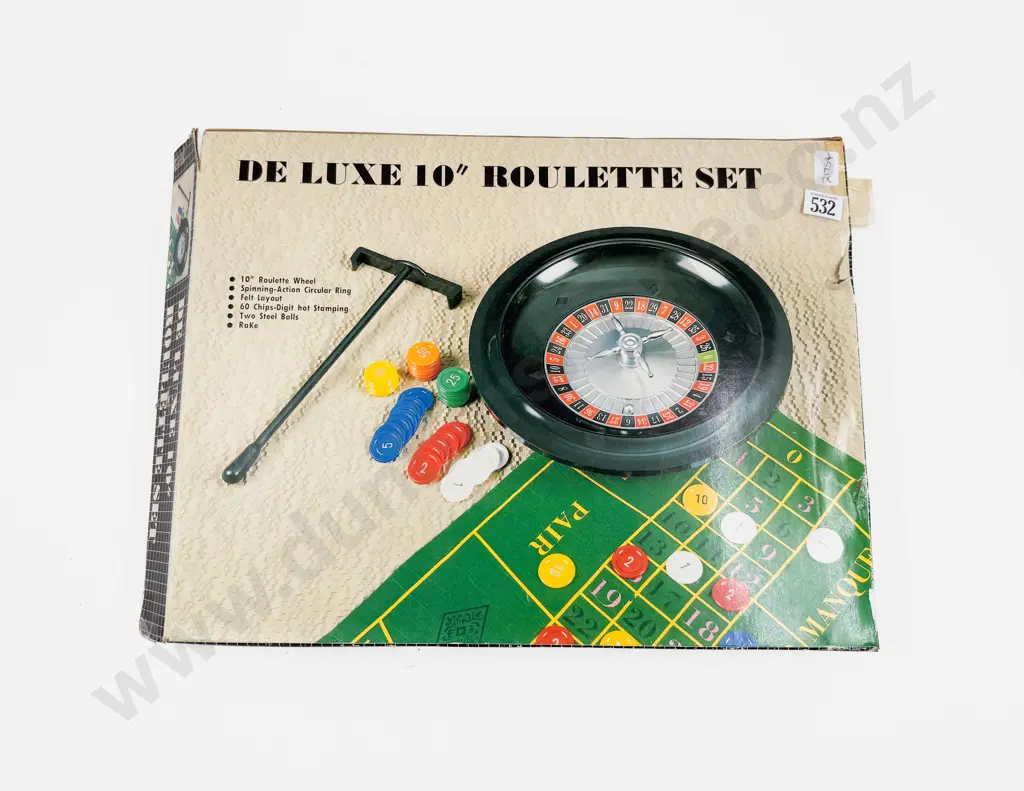Vintage Boxed Deluxe 10" Roulette Set Image 1++