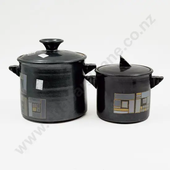 Graduated Pair of Phil Laird Lidded Pots