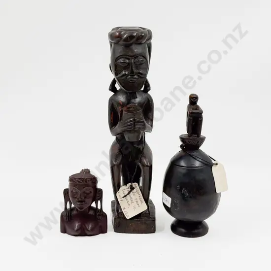 Indonesian Ancestral Figure together with West Timor Tobacco Box & Other