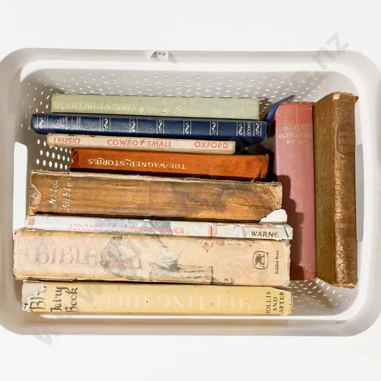 Boxed Quantity of Assorted Vintage Books Including Religious Reference