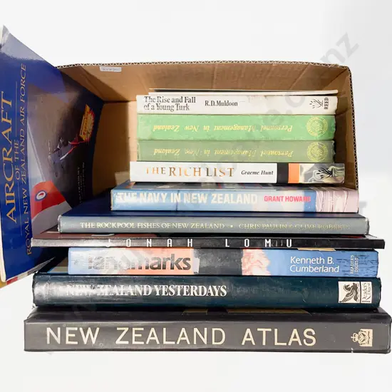 Box of Assorted Books Including NZ Reference