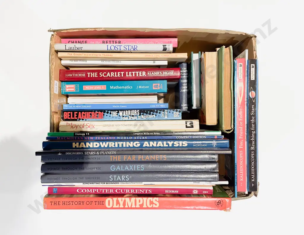 Box of Assorted Books Image 1++