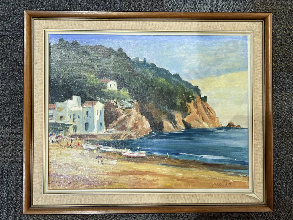 Signed 'Dukes' - Seaside Landscape - Oil on Board Image 1++