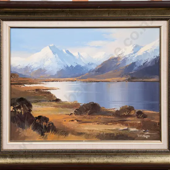 Peter J Wallers - Mt Cook Lake Pukaki - Oil on Board
