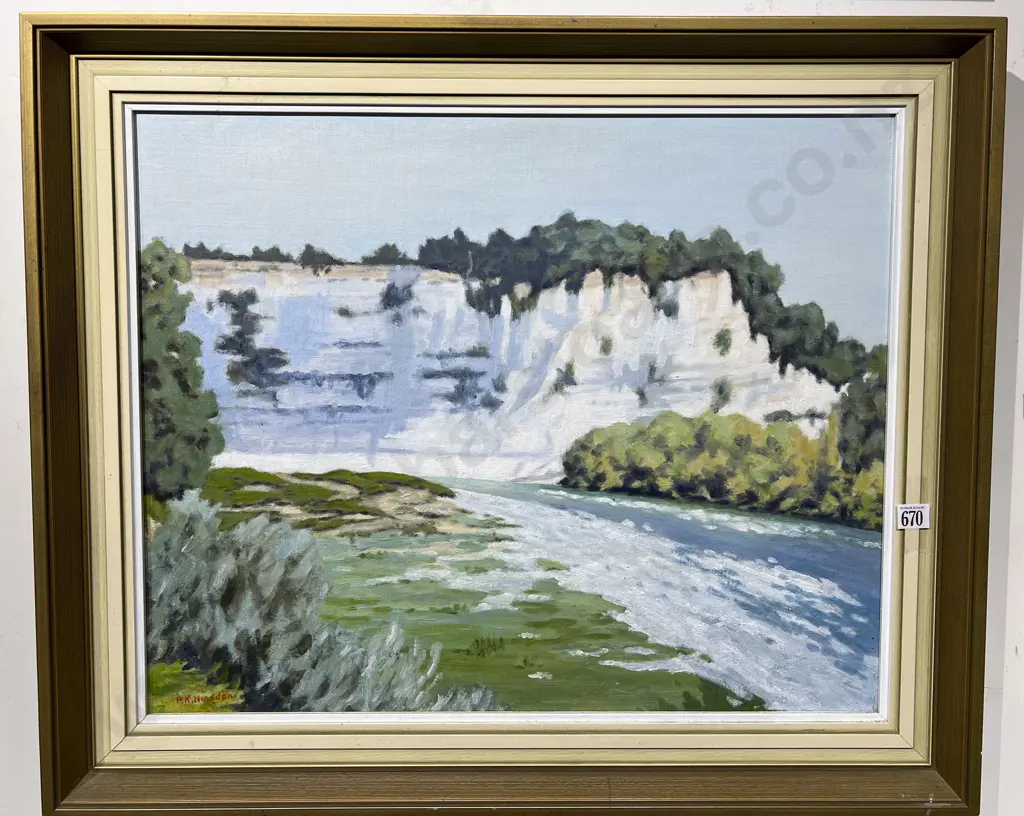P K Kingdon - Rangitikei River - Oil on Board Image 1++