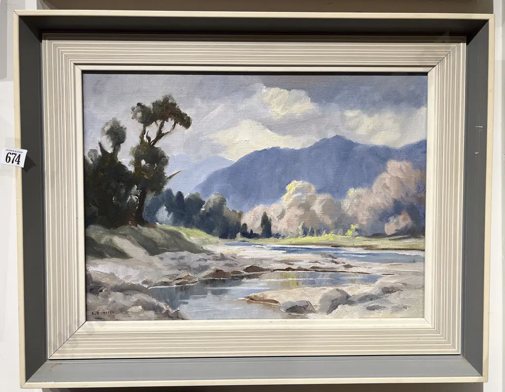 E B Lattey - Autumn Ohau Valley - Oil on Canvas Image 1++