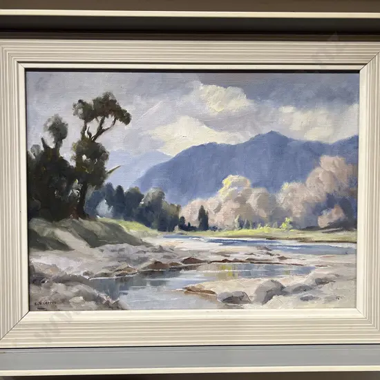 E B Lattey - Autumn Ohau Valley - Oil on Canvas