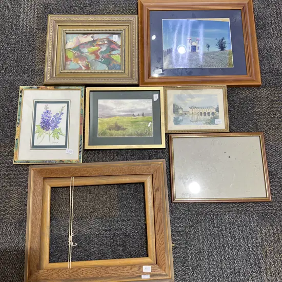 Box of Assorted Framed Works & Frames