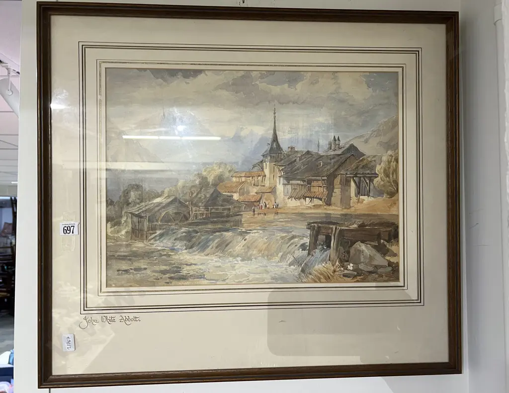 John White Abbott - Village Scene - Watercolour Image 1++