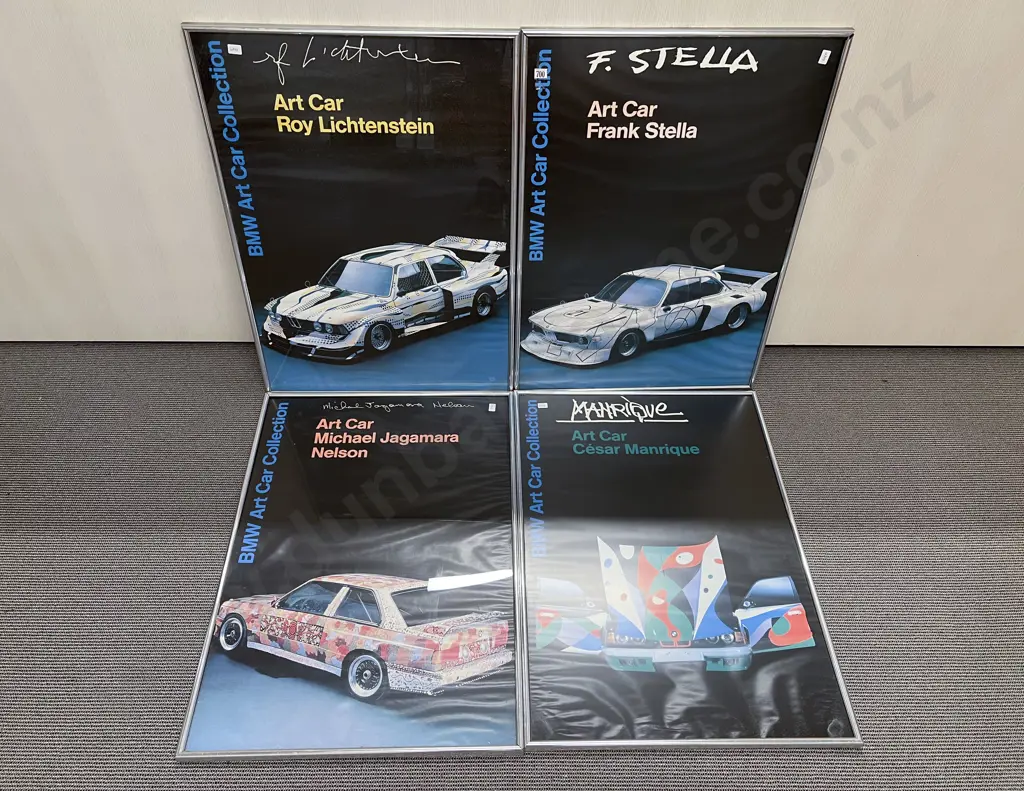 Four Framed Art Car Posters Image 1++