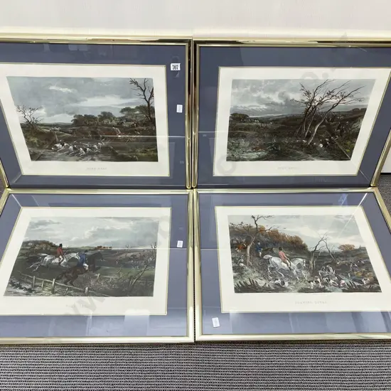Set of Four Framed Reproduction Hunting Prints