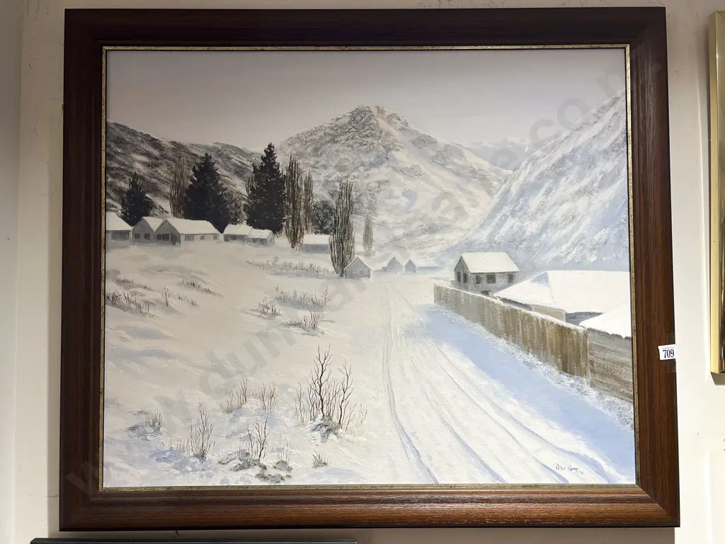 Peter Kemp - Snowy Landscape - Oil on Board Image 1++