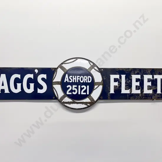 Vintage Enamel "Faggs Fleet Ashford" Advertising Sign