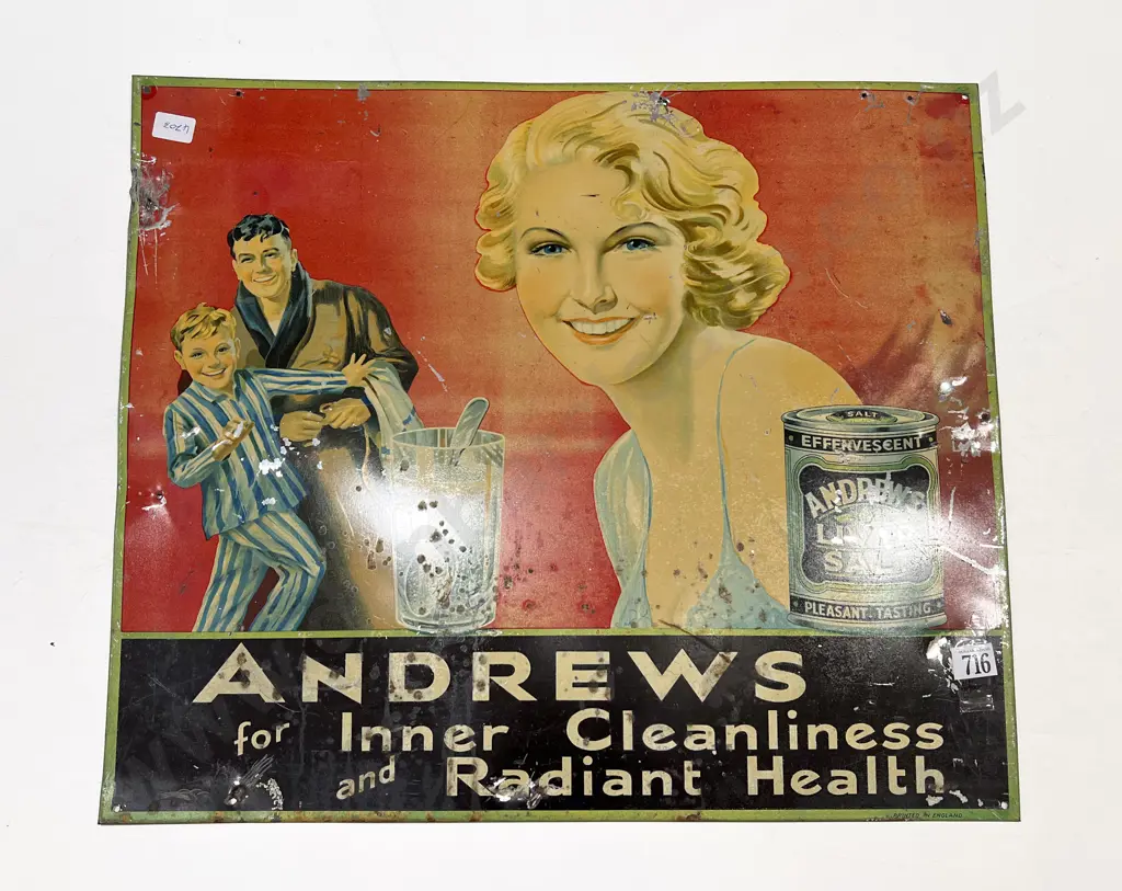 Tinplate Advertising Sign - Andrews Liver Salt Image 1++