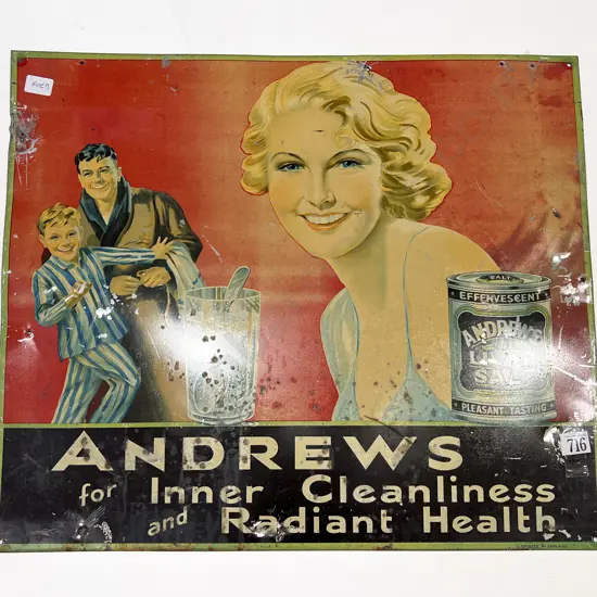 Tinplate Advertising Sign - Andrews Liver Salt
