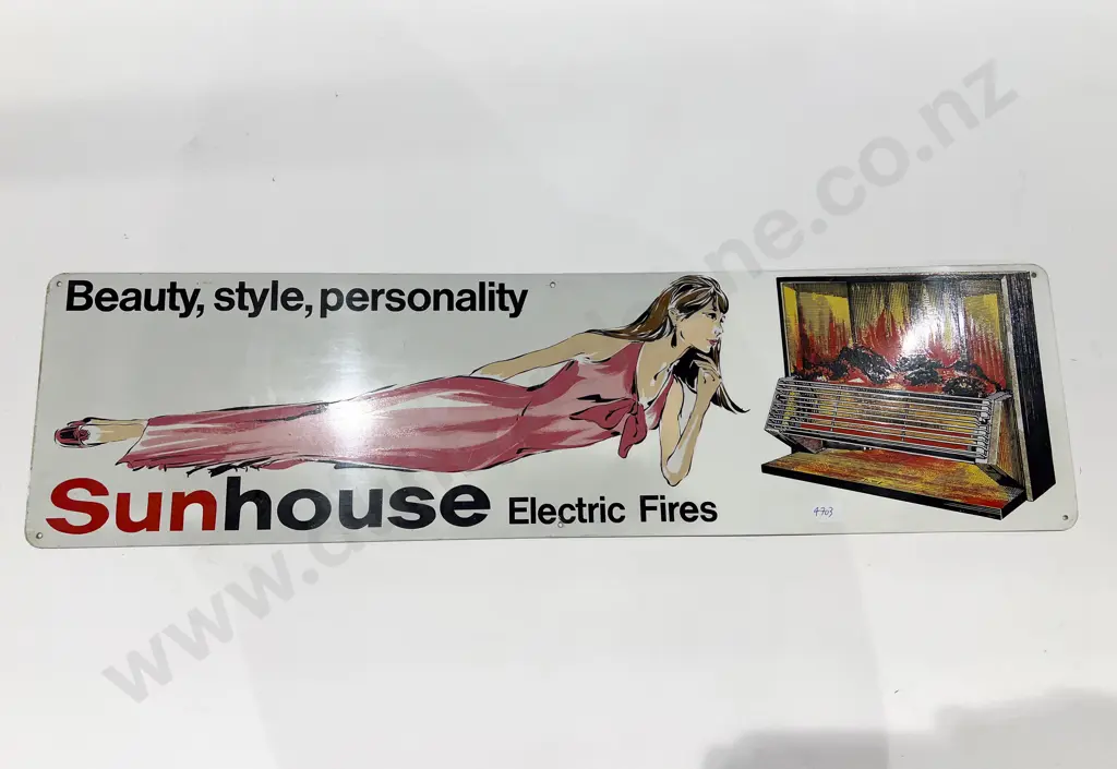 Tinplate Advertising Sign - Sunhouse Electric Fires Image 1++