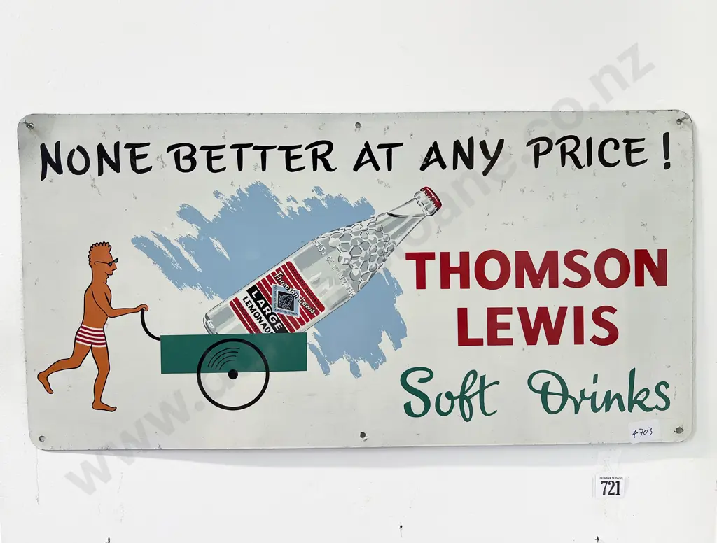 Tinplate Advertising Sign - Thomson Lewis Soft Drinks Image 1++