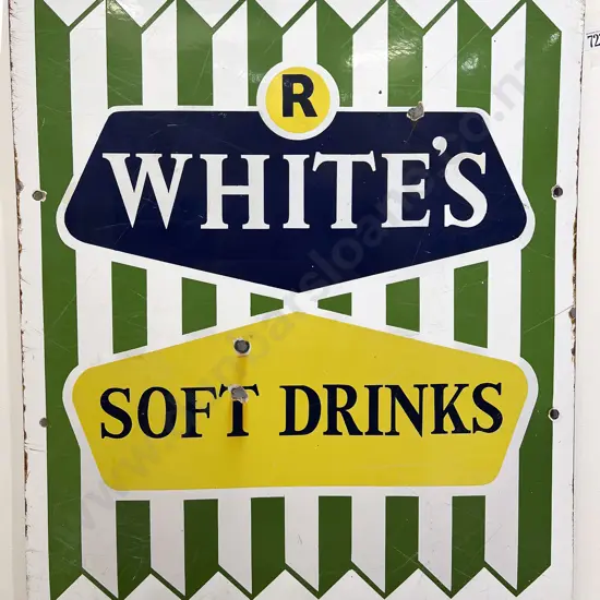 Enamel Advertising Sign - White's Soft Drinks