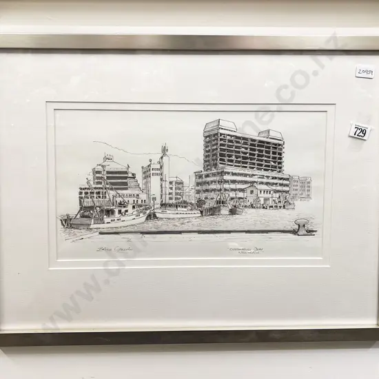 Bruce Gillan - "Customhouse Quay" - Ink on Paper