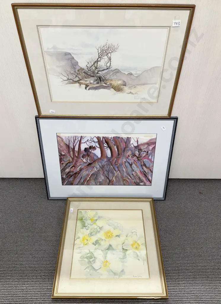 Alison Lattey - Still Life Watercolour & Two Other Watercolours Image 1++