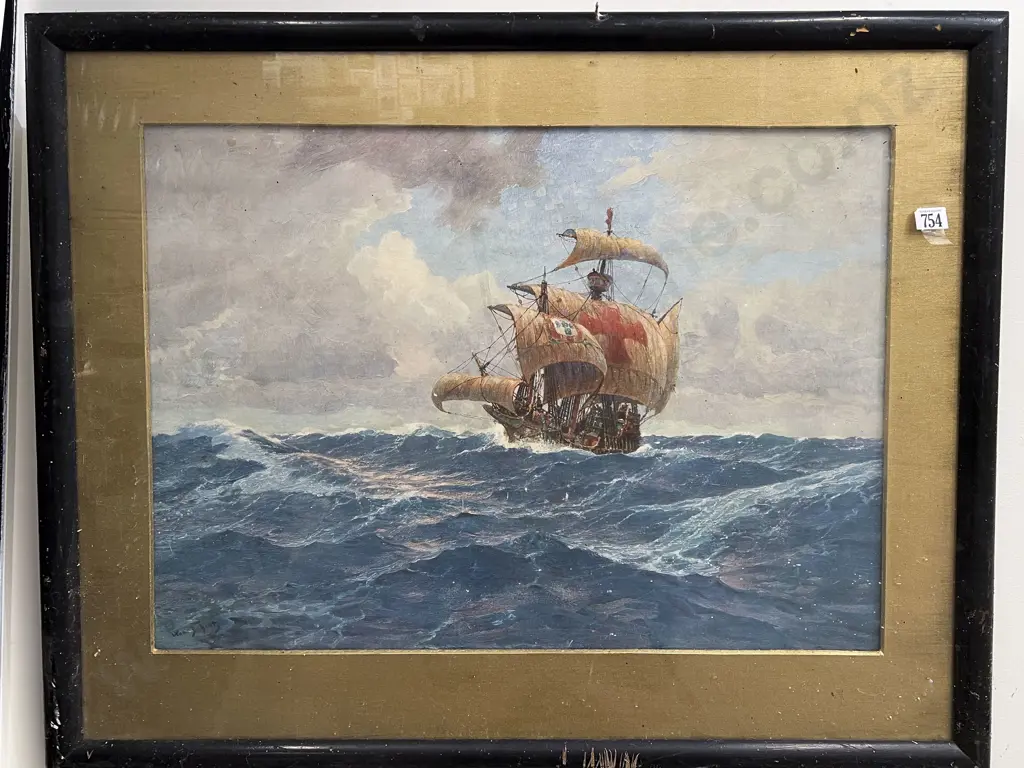 Large Vintage Nautical Print Image 1++